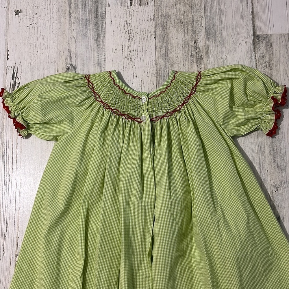 Sundae Afternoon Christmas Reindeer Smocked Dress Size 6 - Picture 6 of 10